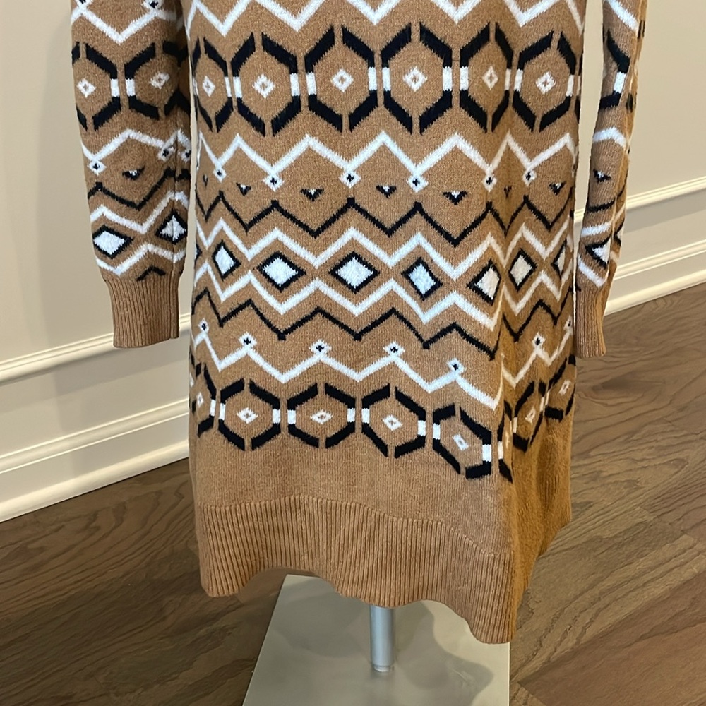 Loft Petite Brown Patterned Open Cardigan - Size … - image 5